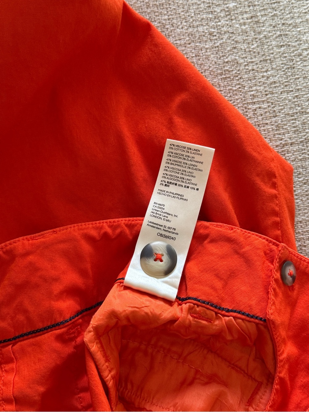 Maeve the Colette pants orange linen wide leg pants 29 - Picture 5 of 5